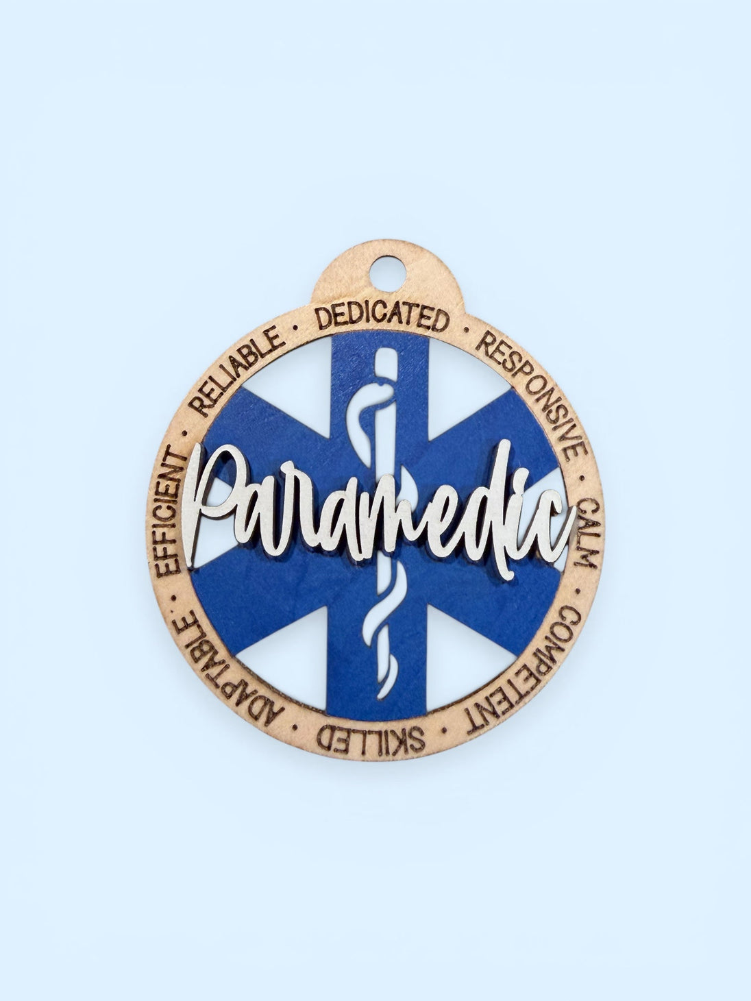 Paramedic Christmas Tree Ornament - Rustic Halo