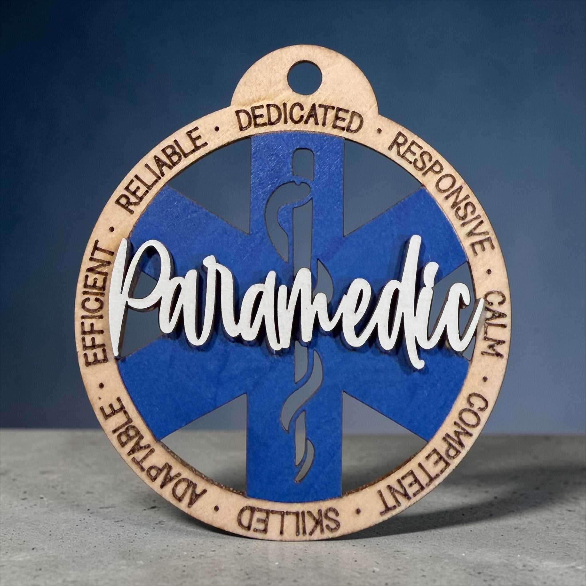 Paramedic Christmas Tree Ornament - Rustic Halo