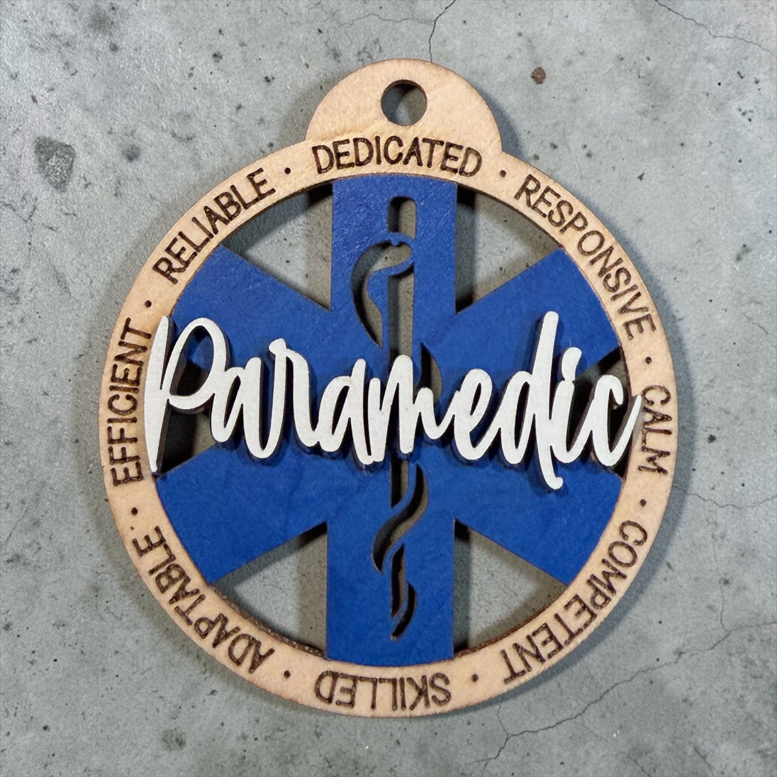 Paramedic Christmas Tree Ornament - Rustic Halo