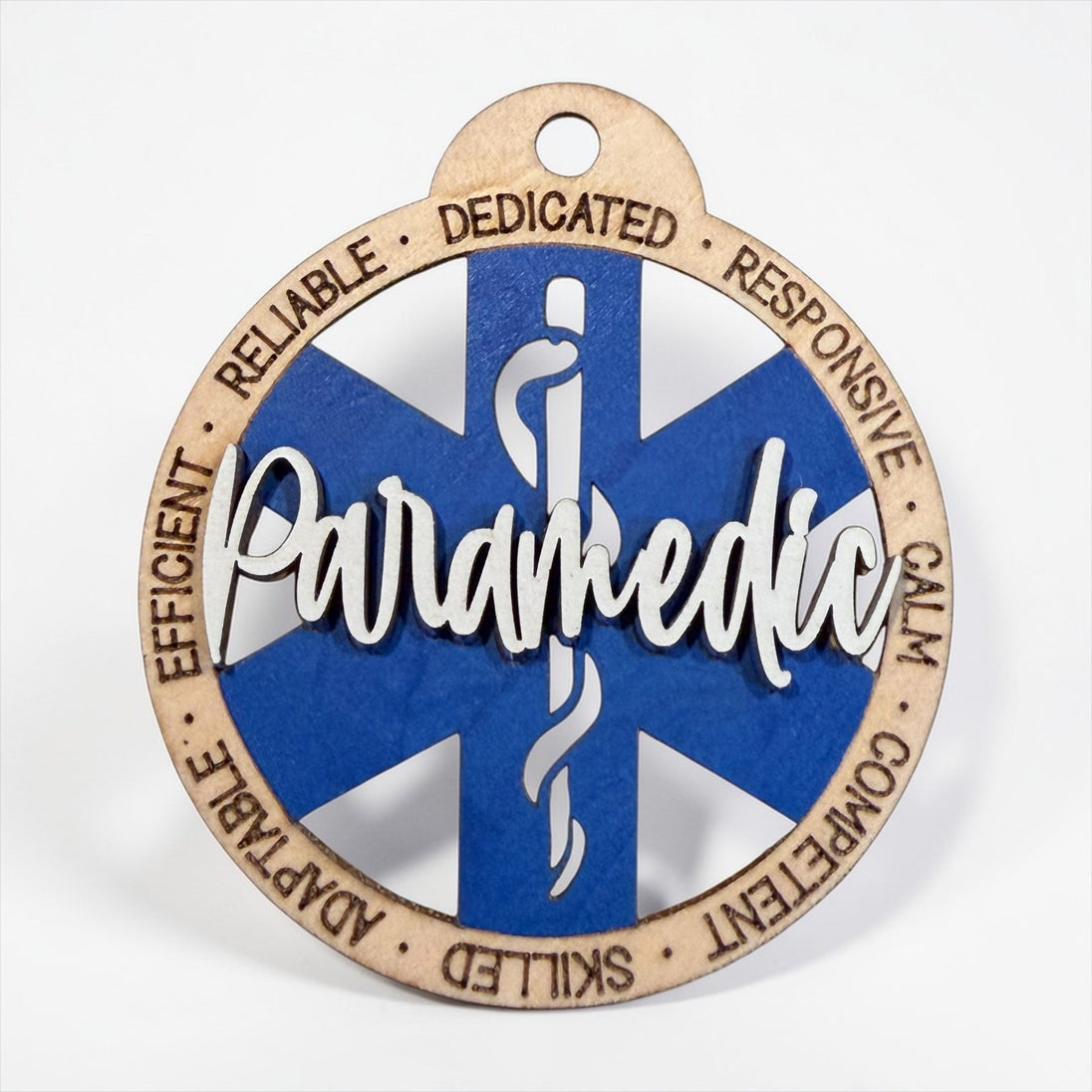 Paramedic Christmas Tree Ornament - Rustic Halo