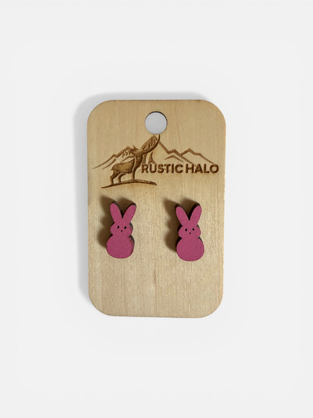 Peeps Bunny Studs - Rustic Halo