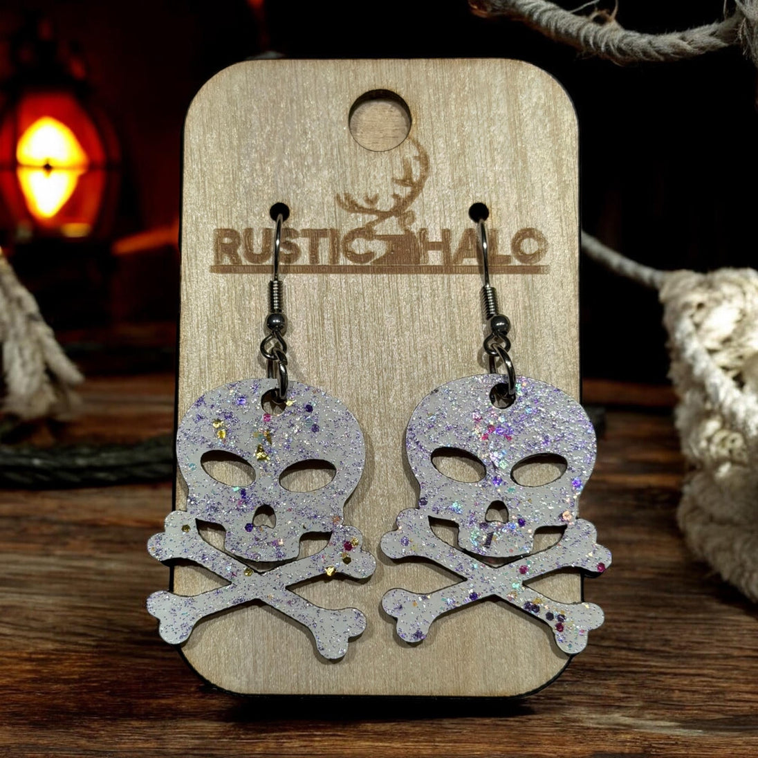 Pirate Skull and Cross Bone Earrings - Rustic Halo
