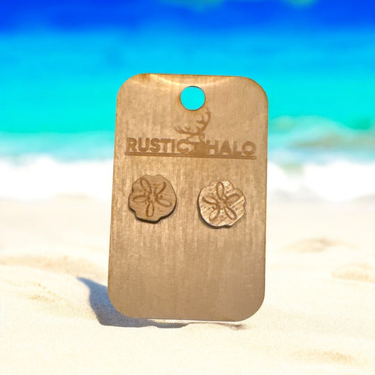 wood Sand Dollar Studs