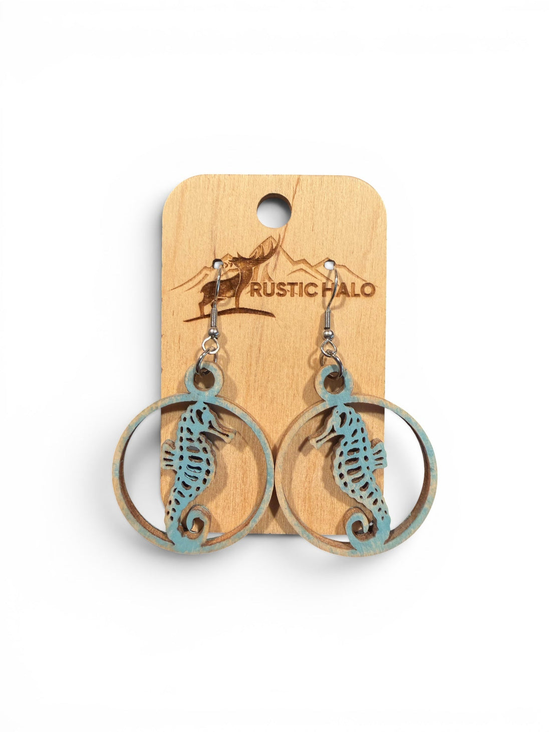 Seahorse Medallion Earrings - Rustic Halo