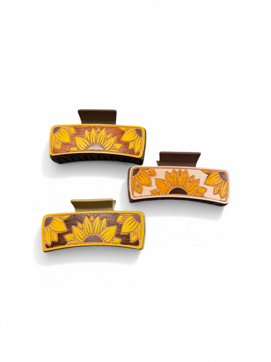 Sunflower Trio Hair Claw - Rustic Halo