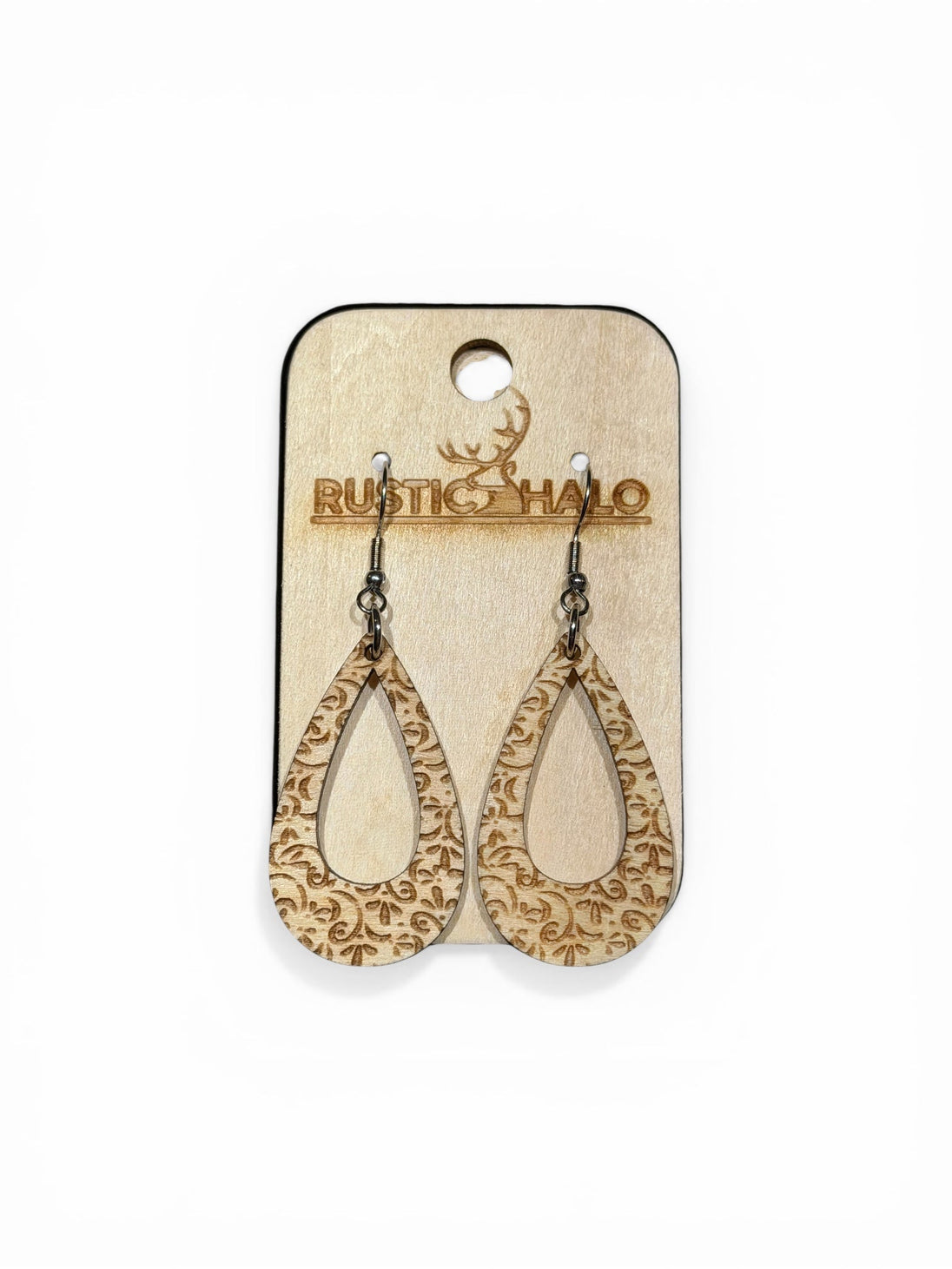 Swirl Drop Hoop - Rustic Halo