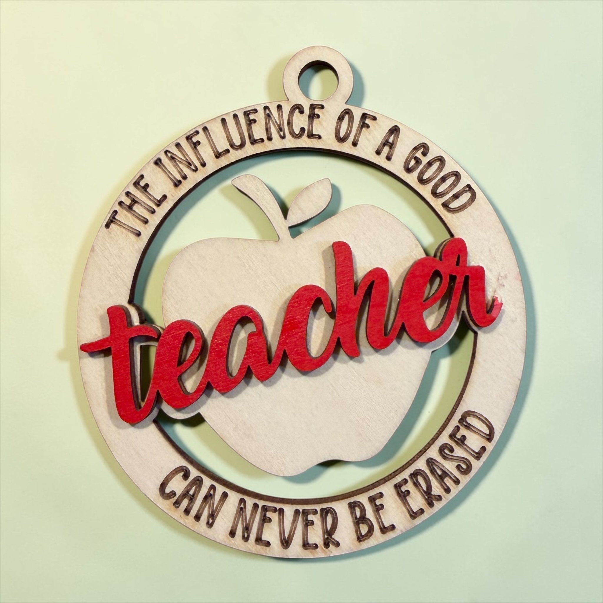 Teacher Ornament - Rustic Halo