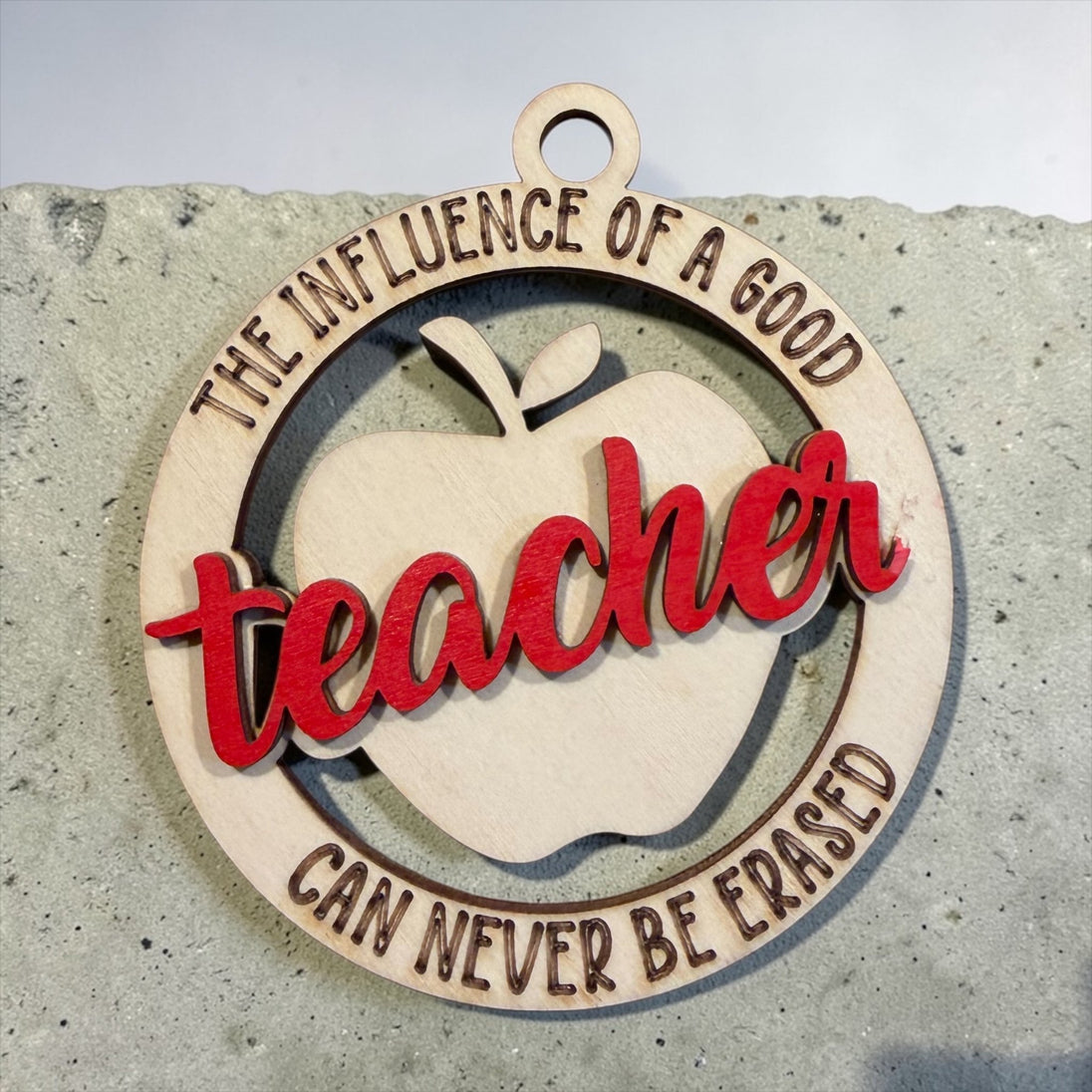Teacher Ornament - Rustic Halo