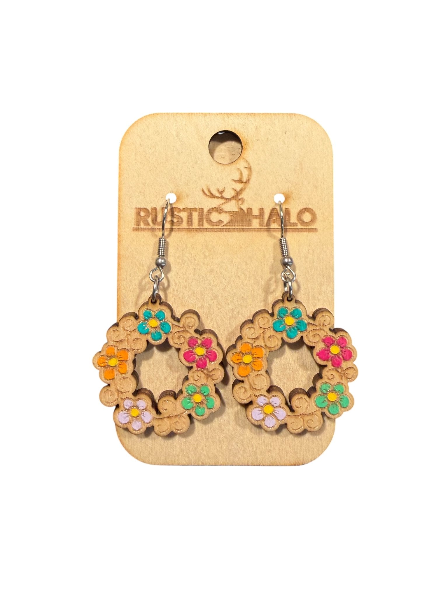 Wildflower Loop Dangle Earrings - Rustic Halo